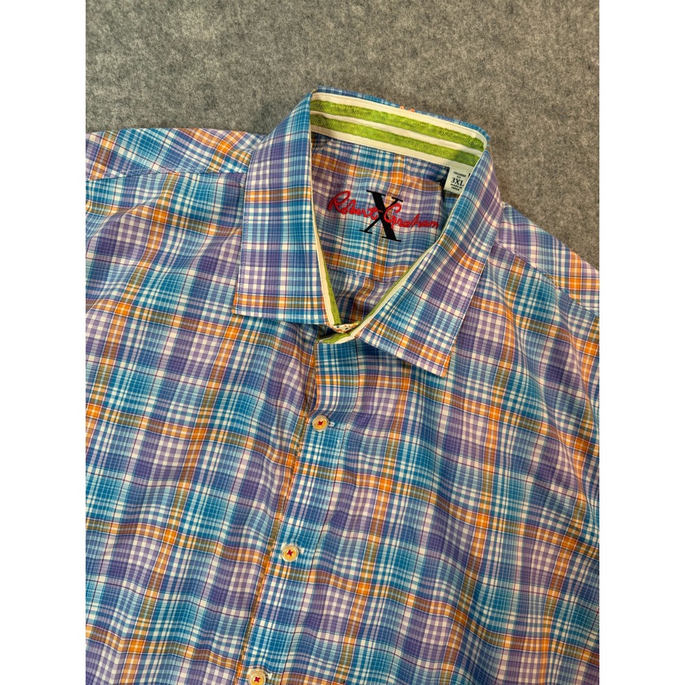 Robert Graham Robert X Plaid Short Sleeve Button Down Shirt Mens 3X Tailored Fit